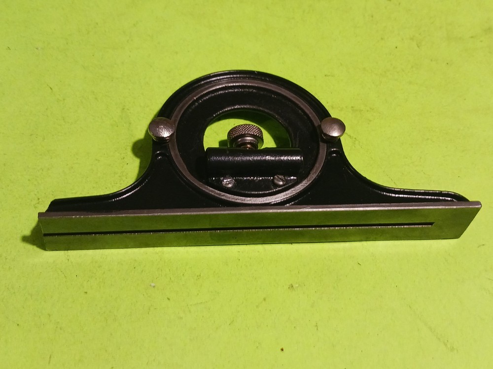 VINTAGE LUFKIN PROTRACTOR HEAD BLACK (FOR COMBINATION SQUARE) WORK GREAT