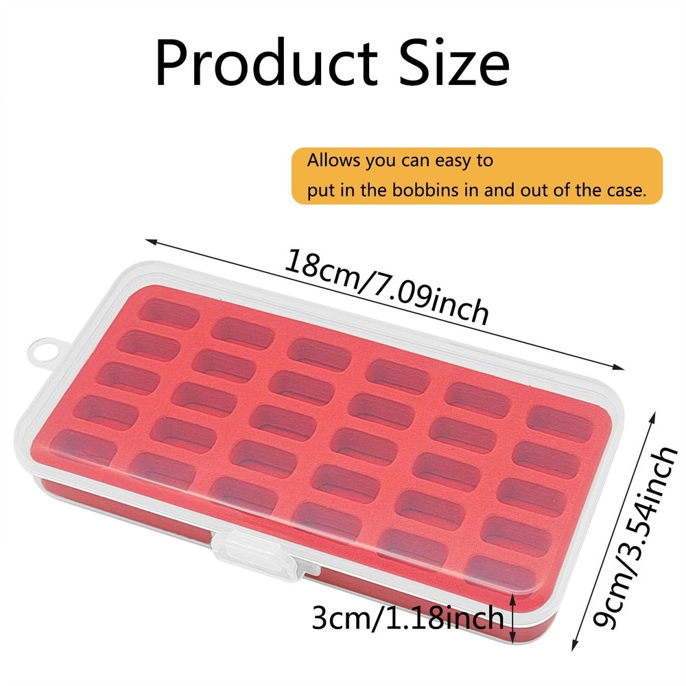 Pack of 2 Plastic Bobbin Storage Case Bobbin Boxes Thread Organizer Holds 60p...