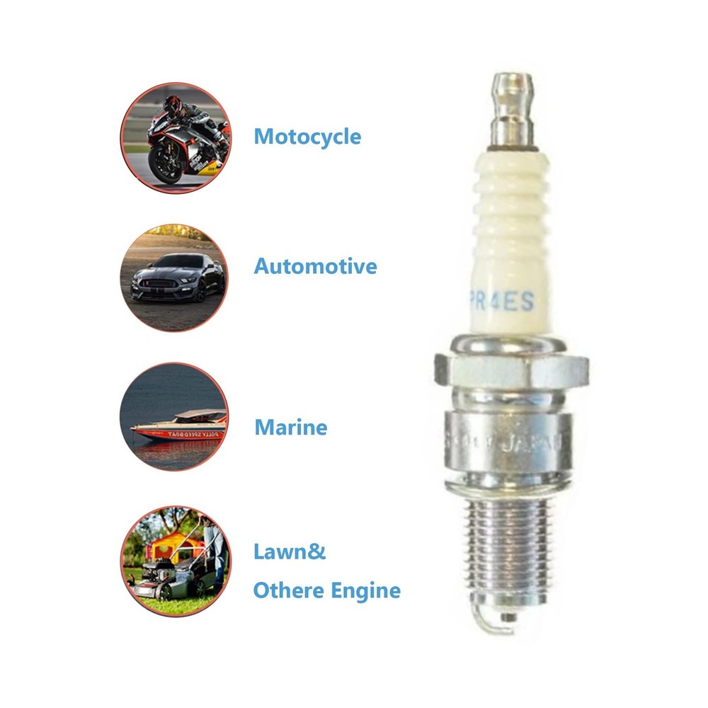 BPR4ES Spark Plug - BPR4ES SOLID Standard Spark Plug for Motorcycle Engines &...