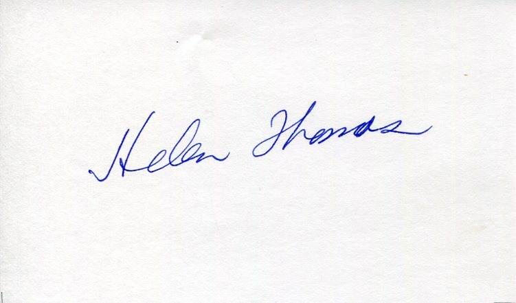 Helen Thomas Author Journalist & White House Press Signed Autograph