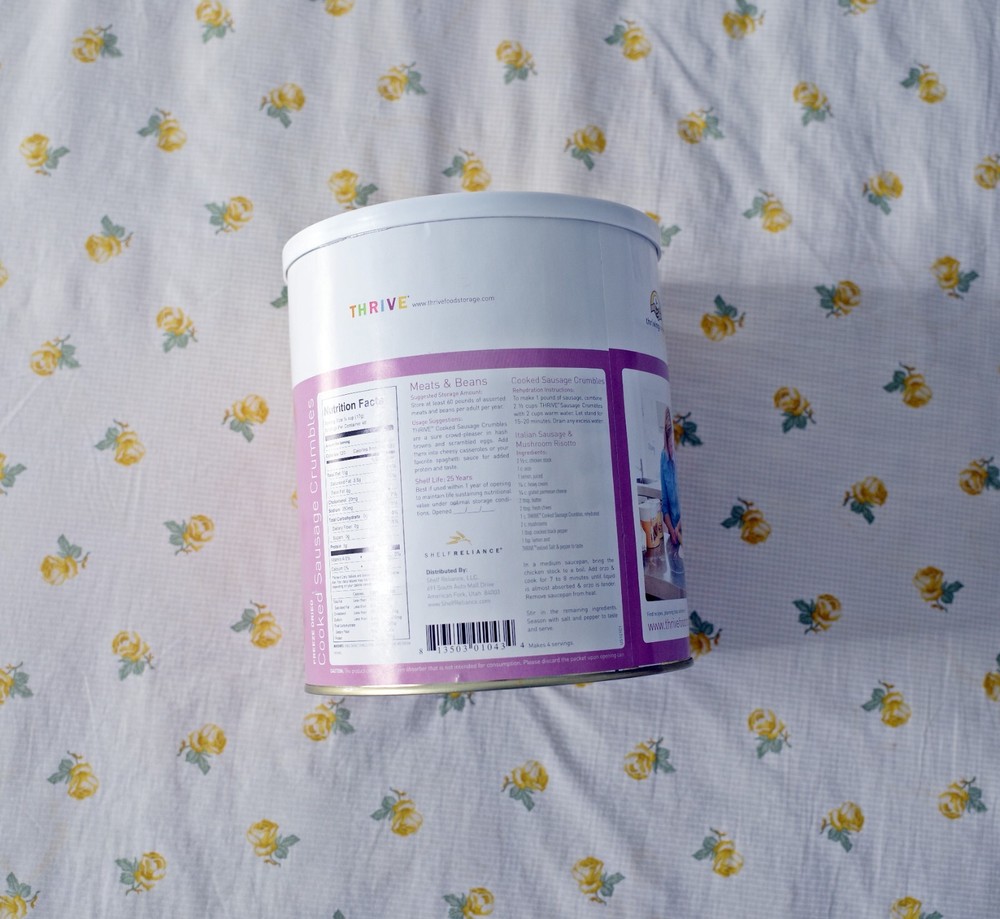 THRIVE Cooked Sausage Crumbles Large Can