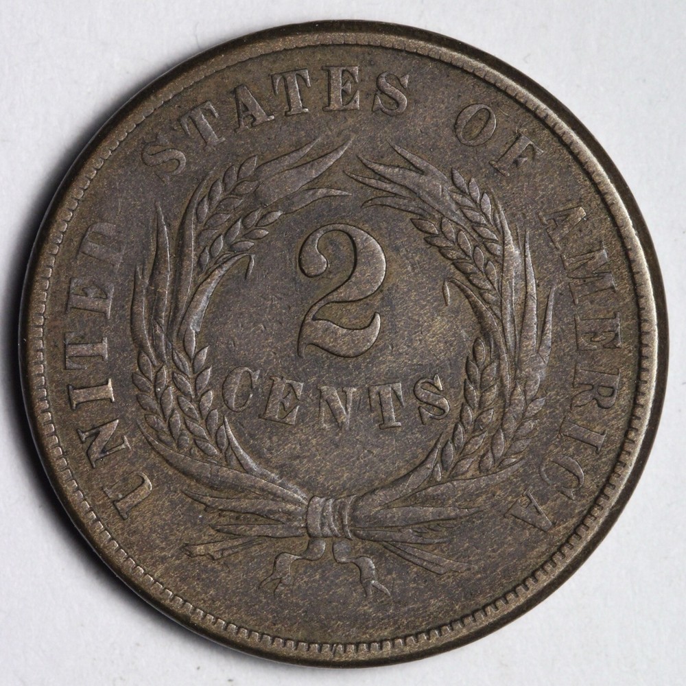 1864 LG MOTTO Two Cent Piece XF E125 KNM