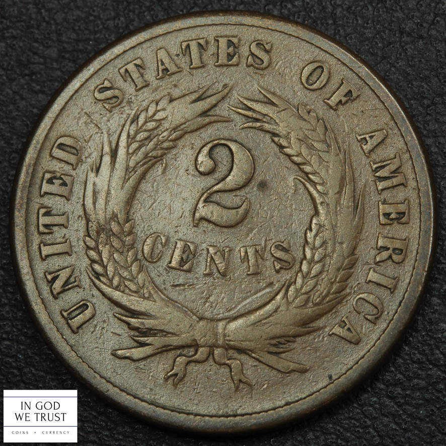 1870 Copper Two Cent Piece 2C