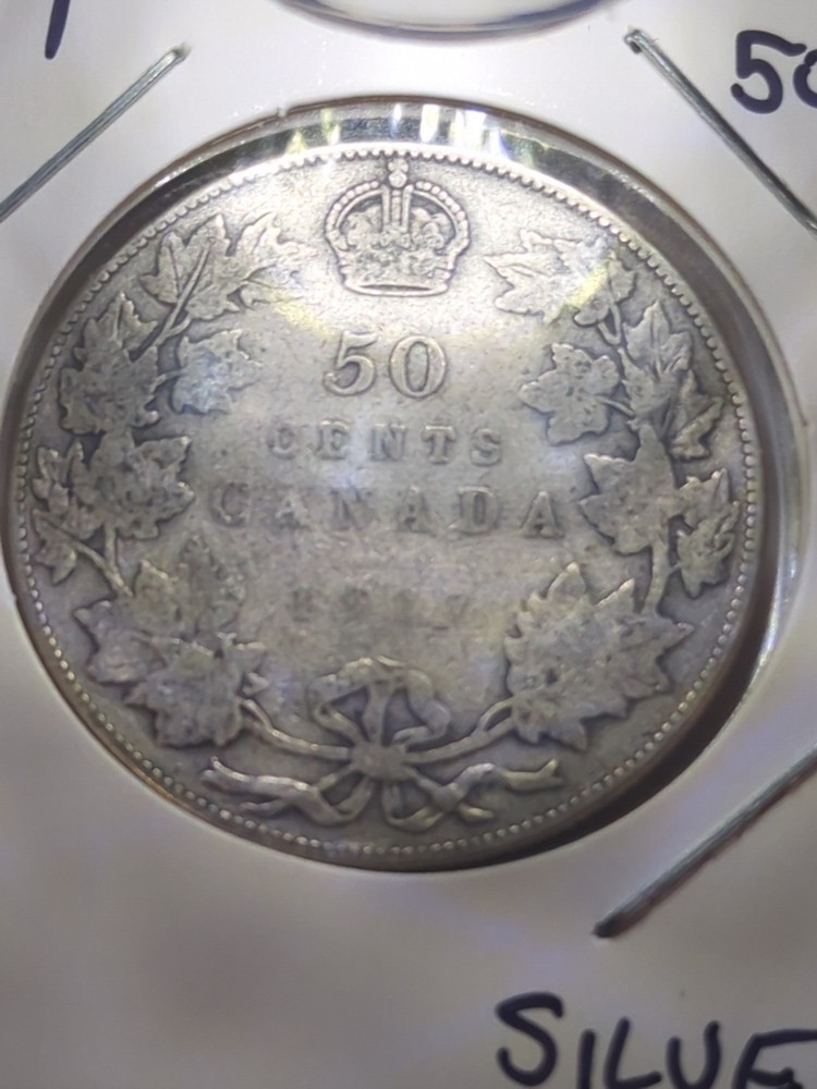 1917 SILVER Canadian Half Dollar-W232