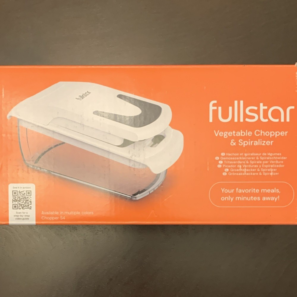 Fullstar Vegetable Chopper & Spiralizer S4 Push Function Dishwasher Safe (White)