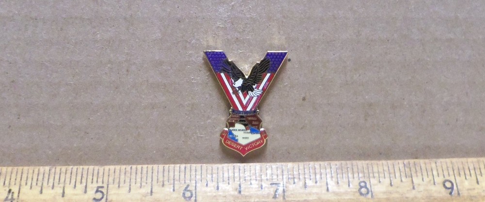 Victory “V” with Eagle - Desert Storm Pin