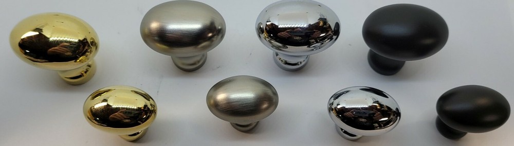 Solid Cast Brass Oval Knob pull mid-century modern Bean T shaped brass nickel
