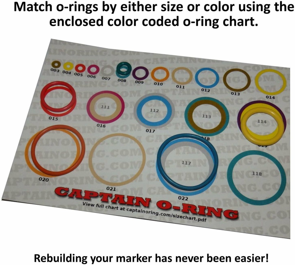 Captain O-Ring MacDev Prime - Color Coded 3X Oring Rebuild Kit