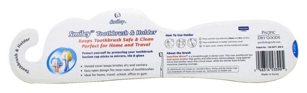 Smiley Holder & Toothbrush, Assorted