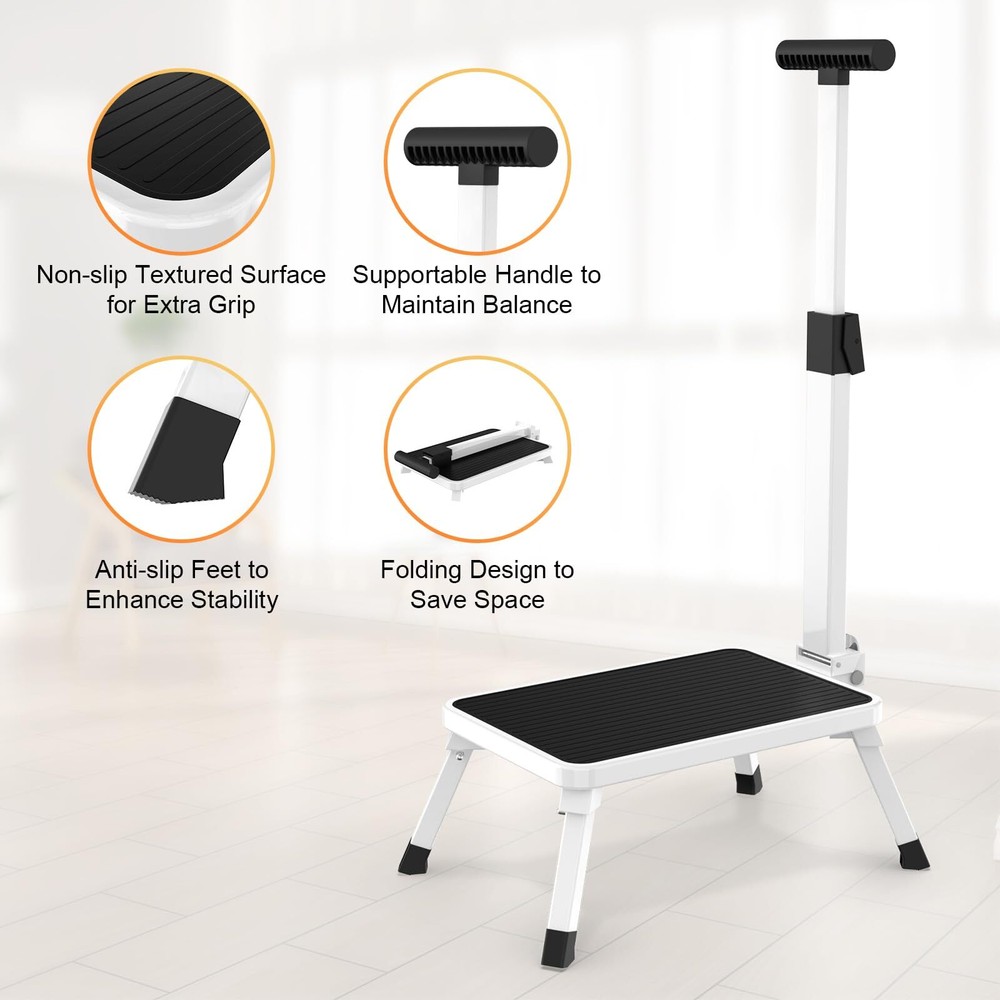 Step Stools for Adults Foldable Step Stool with Handle for Elderly Seniors St...