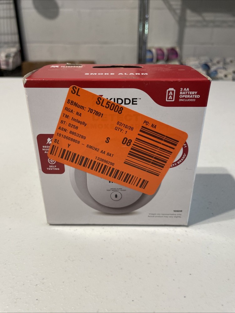 Kidde 10SDR Compact 4" AA Battery Powered Smoke Detector w/ Photoelectric Sensor