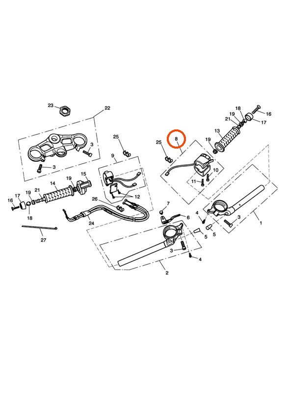 Triumph T2040274 - Left Hand Handlebar Light Switch Assembly