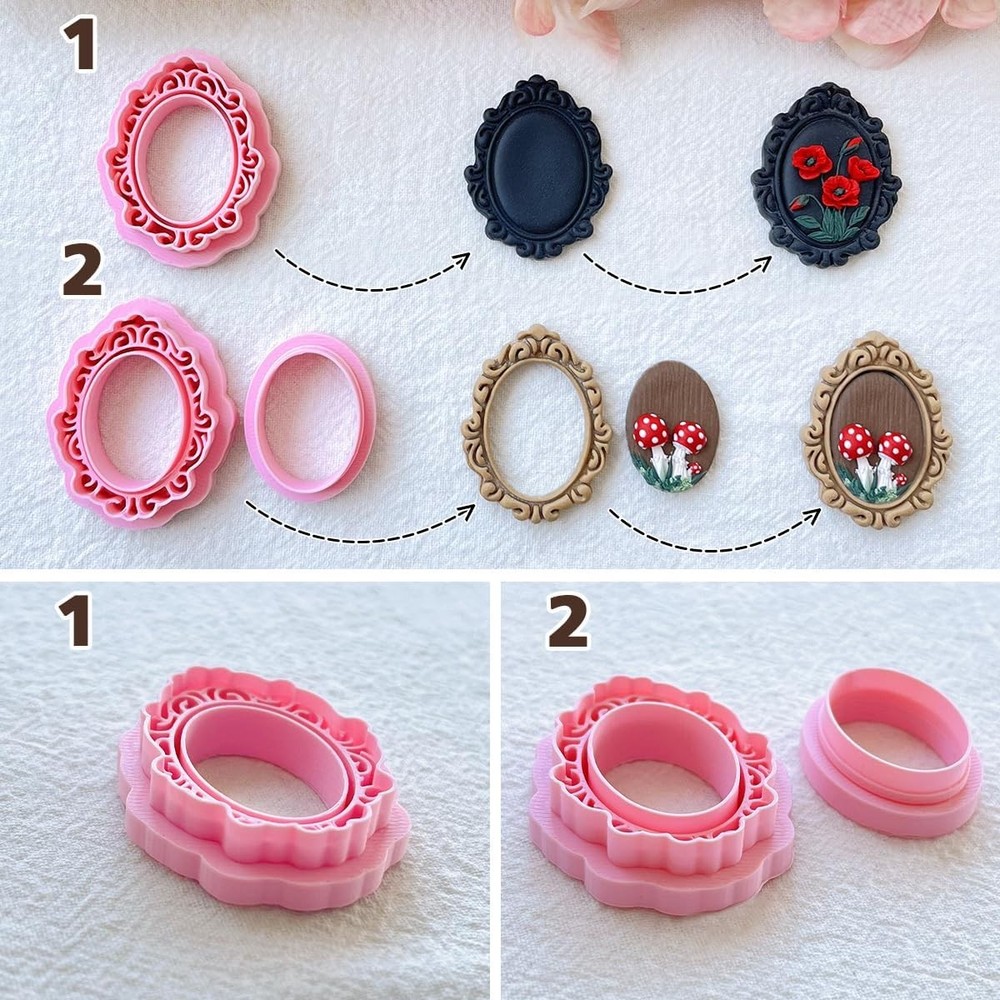 12 Piece Polymer Clay Frame Earring Cutters