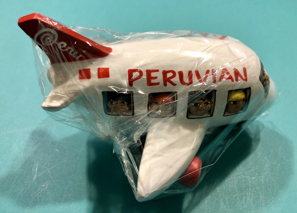 PERUVIAN AIRLINES HAND PAINTED CERAMIC PLANE