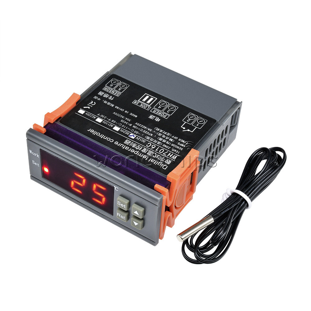 WH7016C 12V Automatic Digital Temperature Controller Thermostat Control Switch