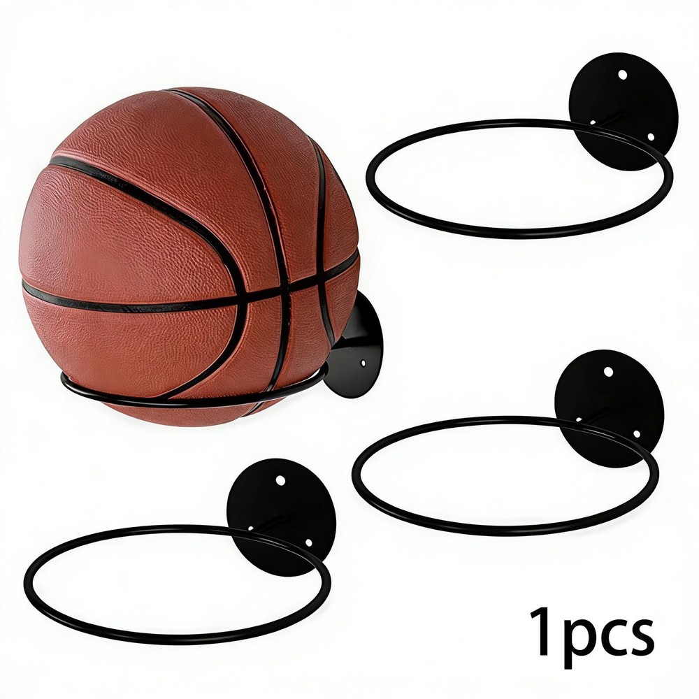 Wall Mount Basketball Holder Accessory Durability Space Saving Storage Rack