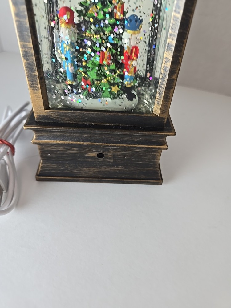 Christmas snow globe lantern With Tree & Nutcrackers - Battery Or DC.