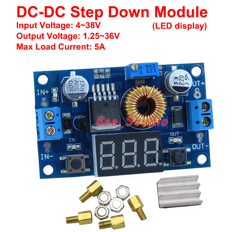 5A LED Voltmeter DC-DC Buck Step-Down Converter power Module 3.3V 5V 9V 12V 24V