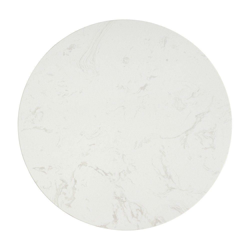 13.78" Marble Sofa Side Table Modern Round Accent Table For Small Spaces