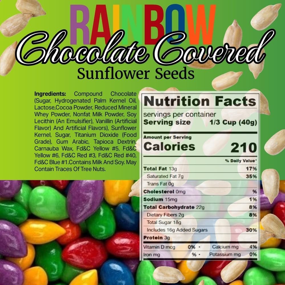 Rainbow Candy Coated Chocolate Sunflower Seeds | 1 Pound