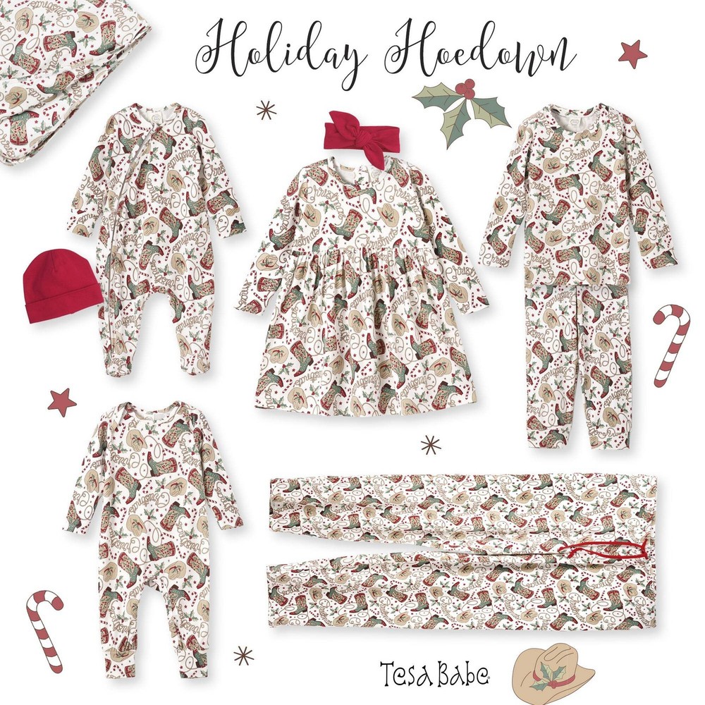 Western Christmas Stroller Blanket – Soft Bamboo Holiday
