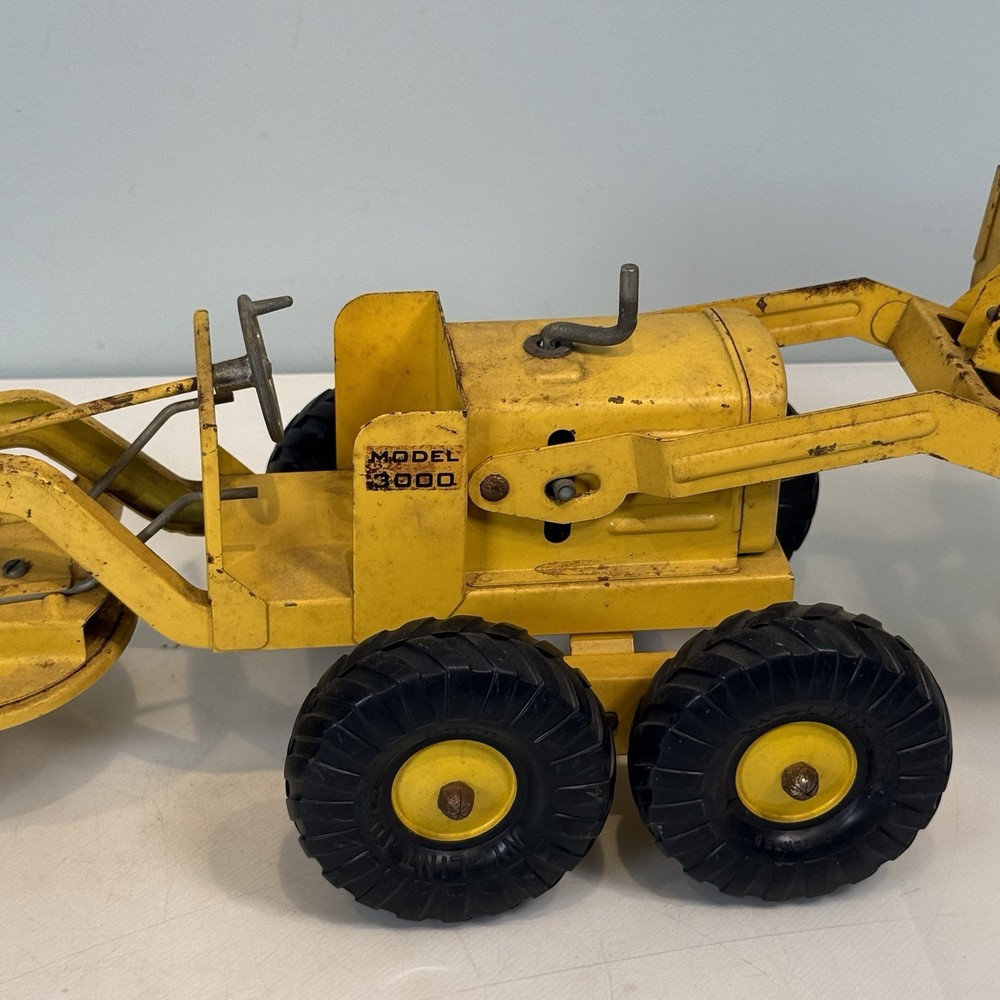 Nylint Grader Loader Model 3000 Yellow Pressed Steel 22”