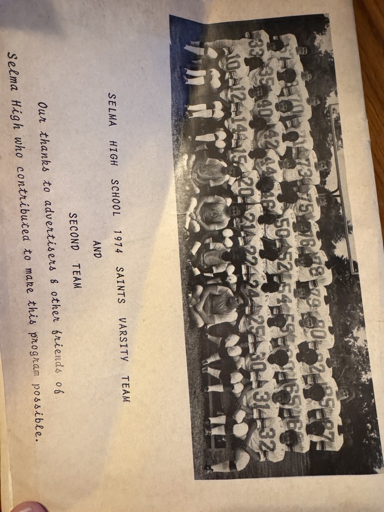 1974 Selma High School vs Carroll High SCHOOL Football Program