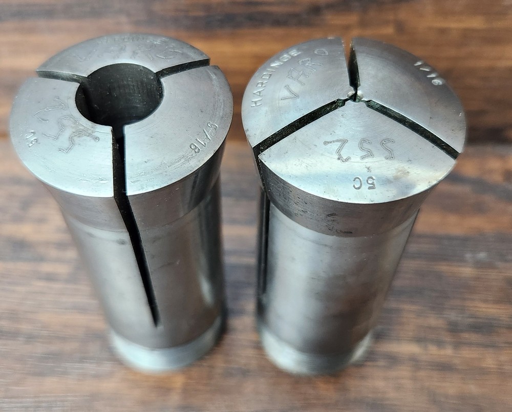 Qty 2-  HARDINGE - 5C - ROUND COLLET SET - 1/16" 9/16"