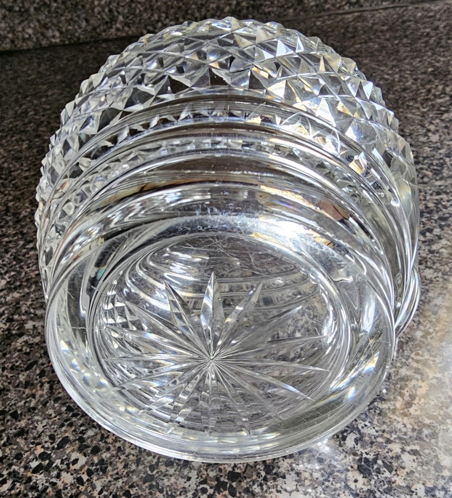 Mid Century Small Diamond Cut Glass Pitcher
