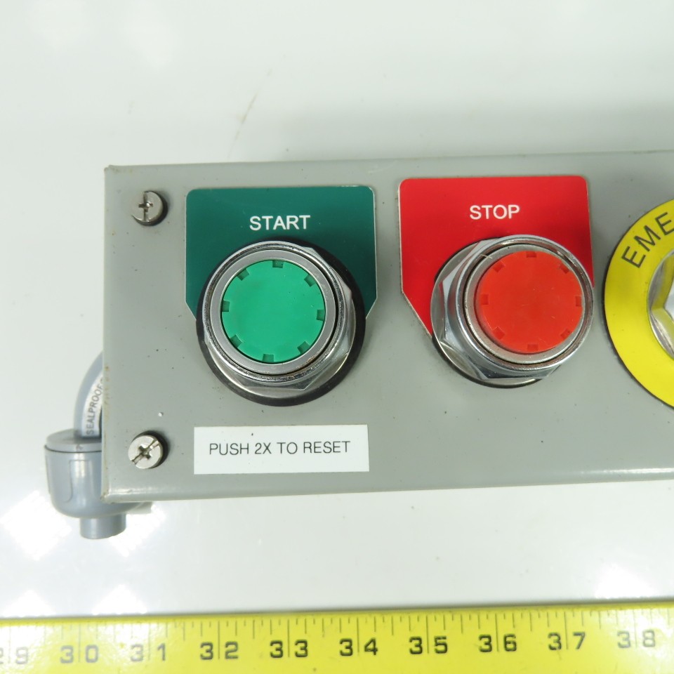 10-1/4" x 3-1/4" x 3" Start/Stop Push Button Station Pendant W/ E-Stop