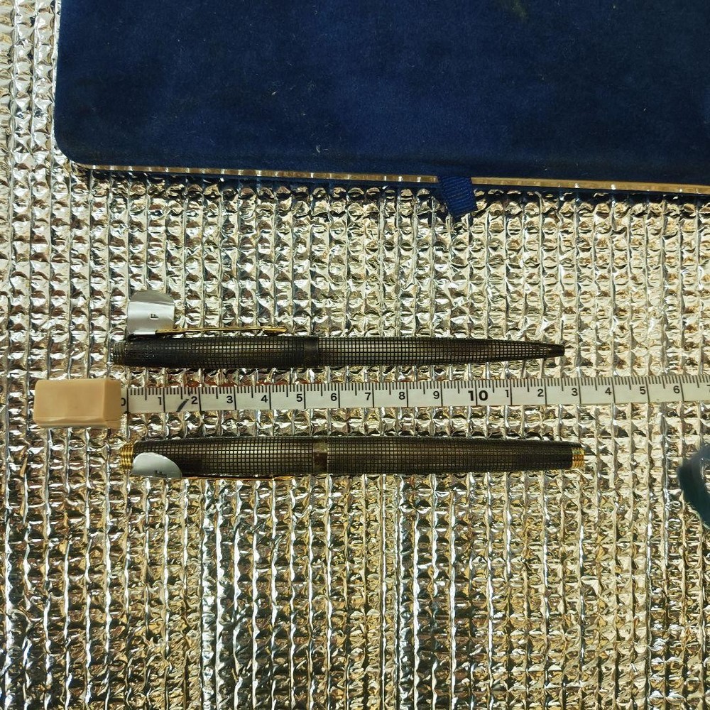 JACKET Silver Fountain Pen Ballpoint Set Made by AUST