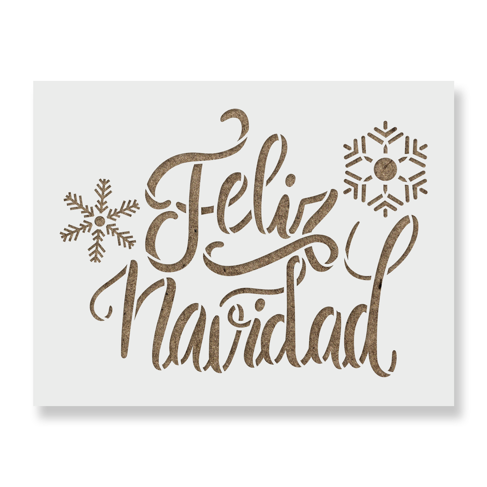 Feliz Navidad Snowflakes Stencil - Reusable Stencils for DIY Projects