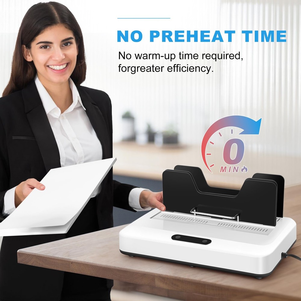 Thermal Binding Machine, 500 Sheets Capacity, No Preheat Time, Digital White