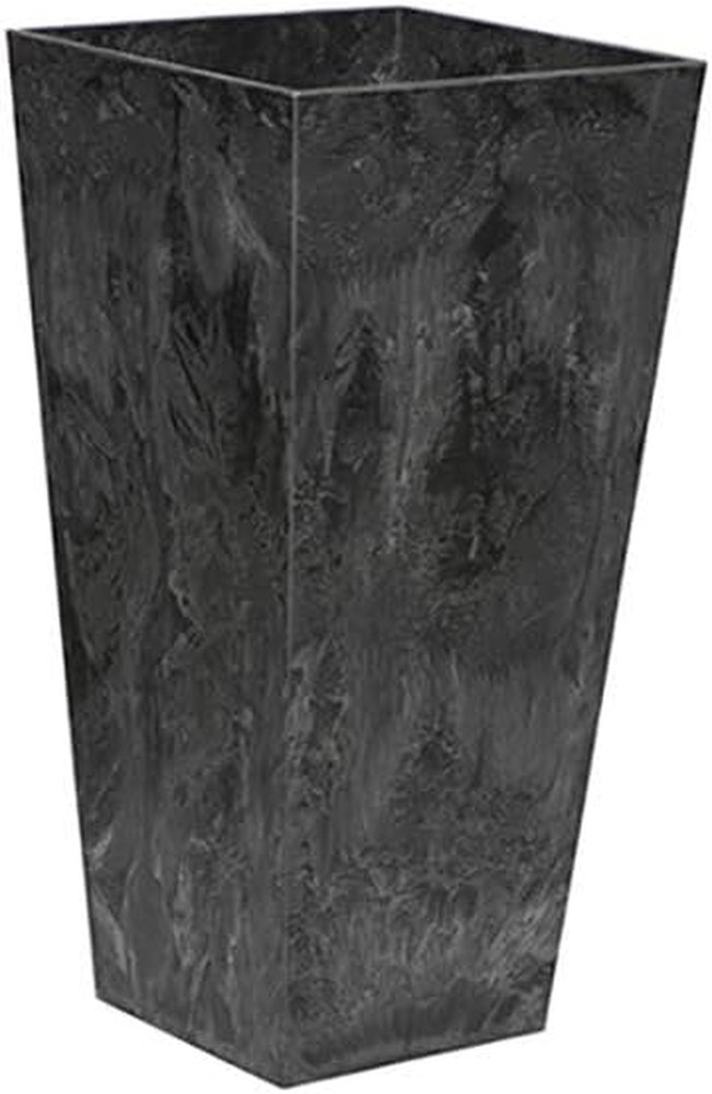 , Ella Tall Planter, Black, 13.5"