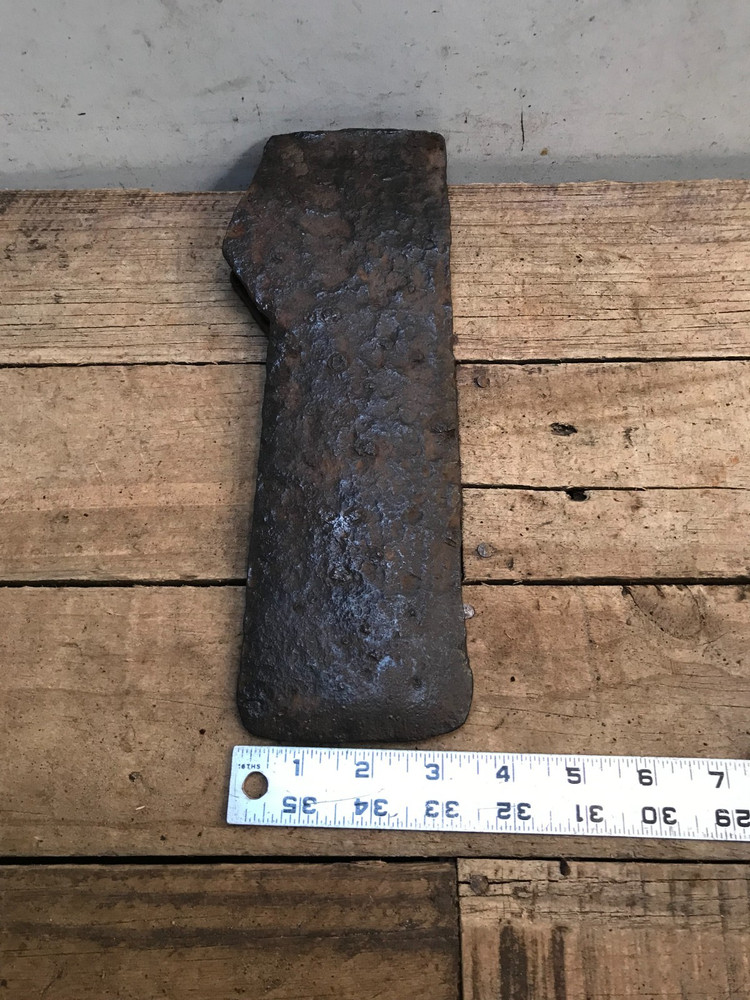 Old Huge Rusty single bit hewing axe broad axe side axe 11 3/4" long x 5 lb. +