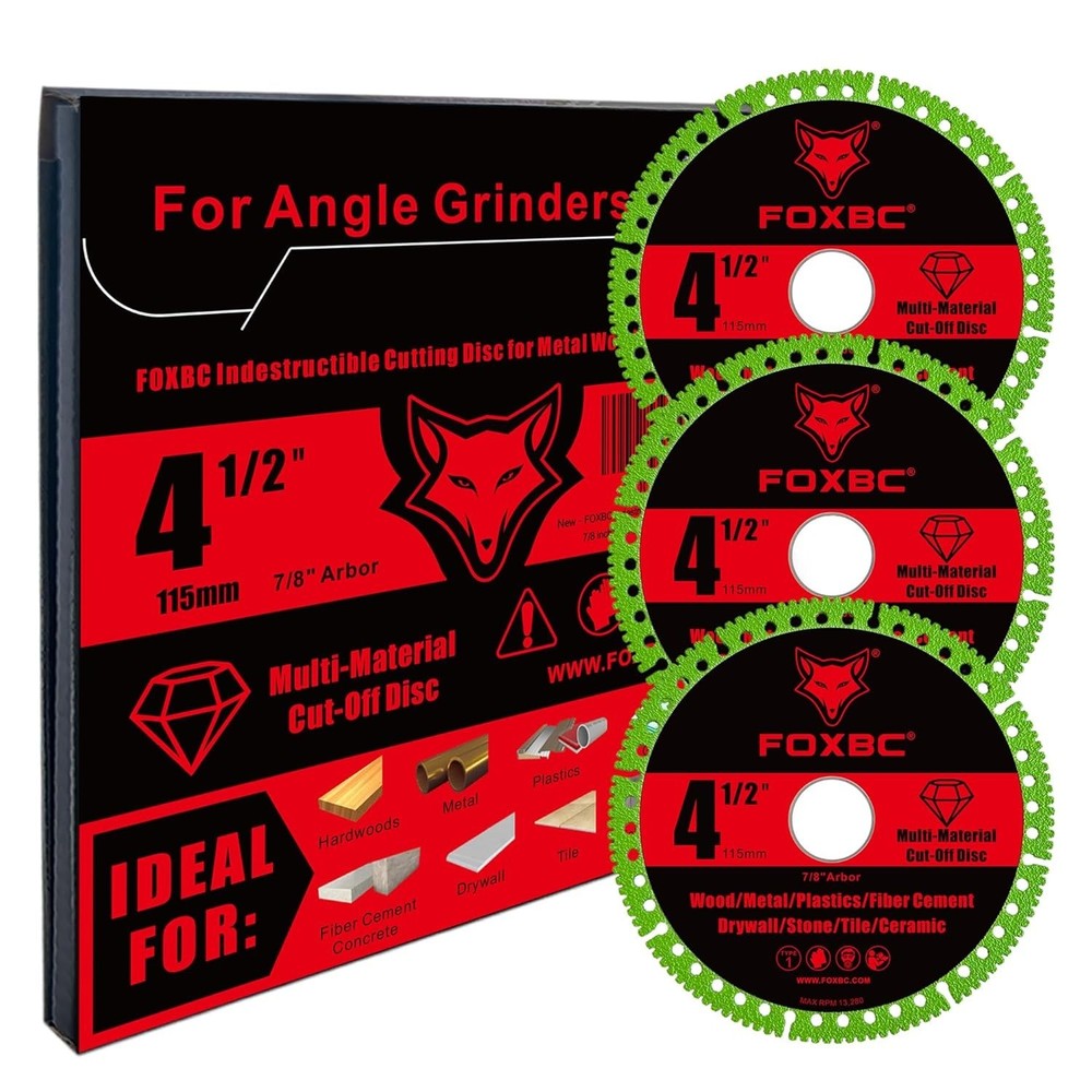 4-1/2 Inch Indestructible Multi-Material Cut Off Disc for Angle Grinders, 7/8...