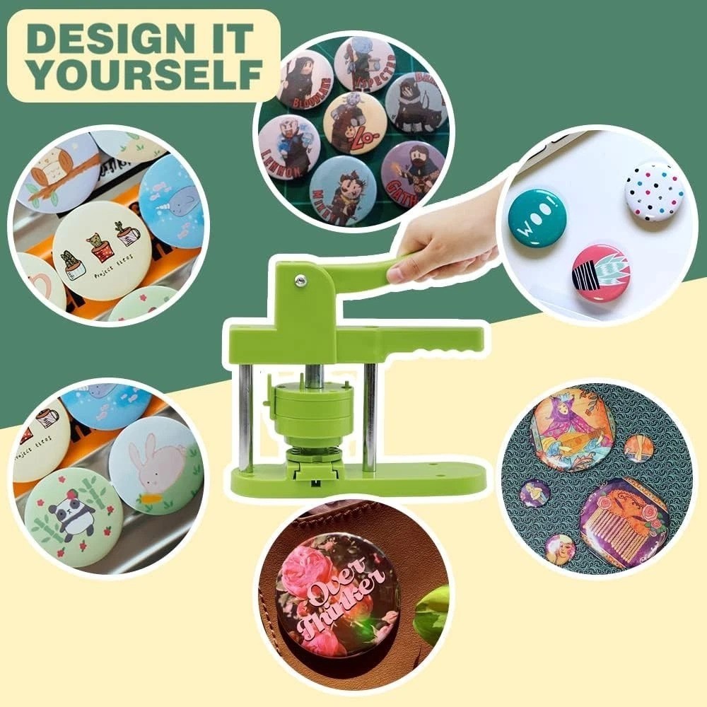 DIY Button Maker Kit with Interchangeable Models - 200 Sets for Creative Crafts