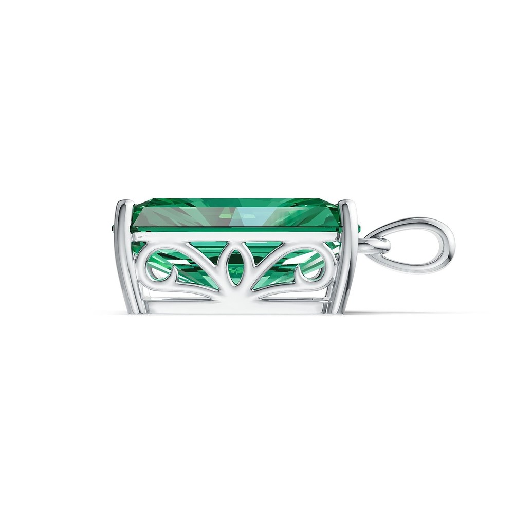 Sterling Silver Semi Mount Pendant Setting Emerald OCT 16X12mm