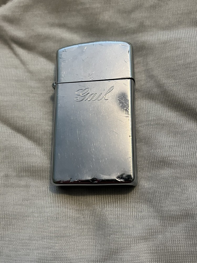Vintage Silver Tone Zippo Engraved Gail