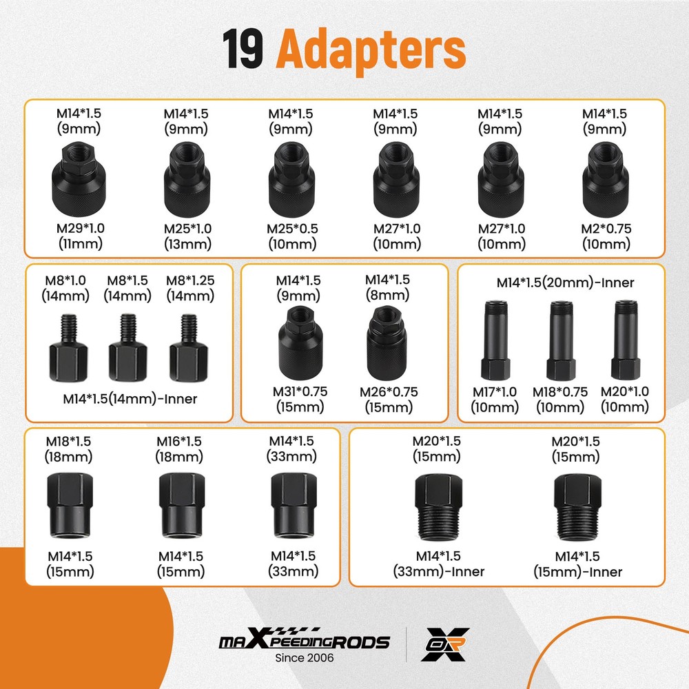 Professional Diesel Pneumatic Injector Extractor Puller Adapters Kit & Case New