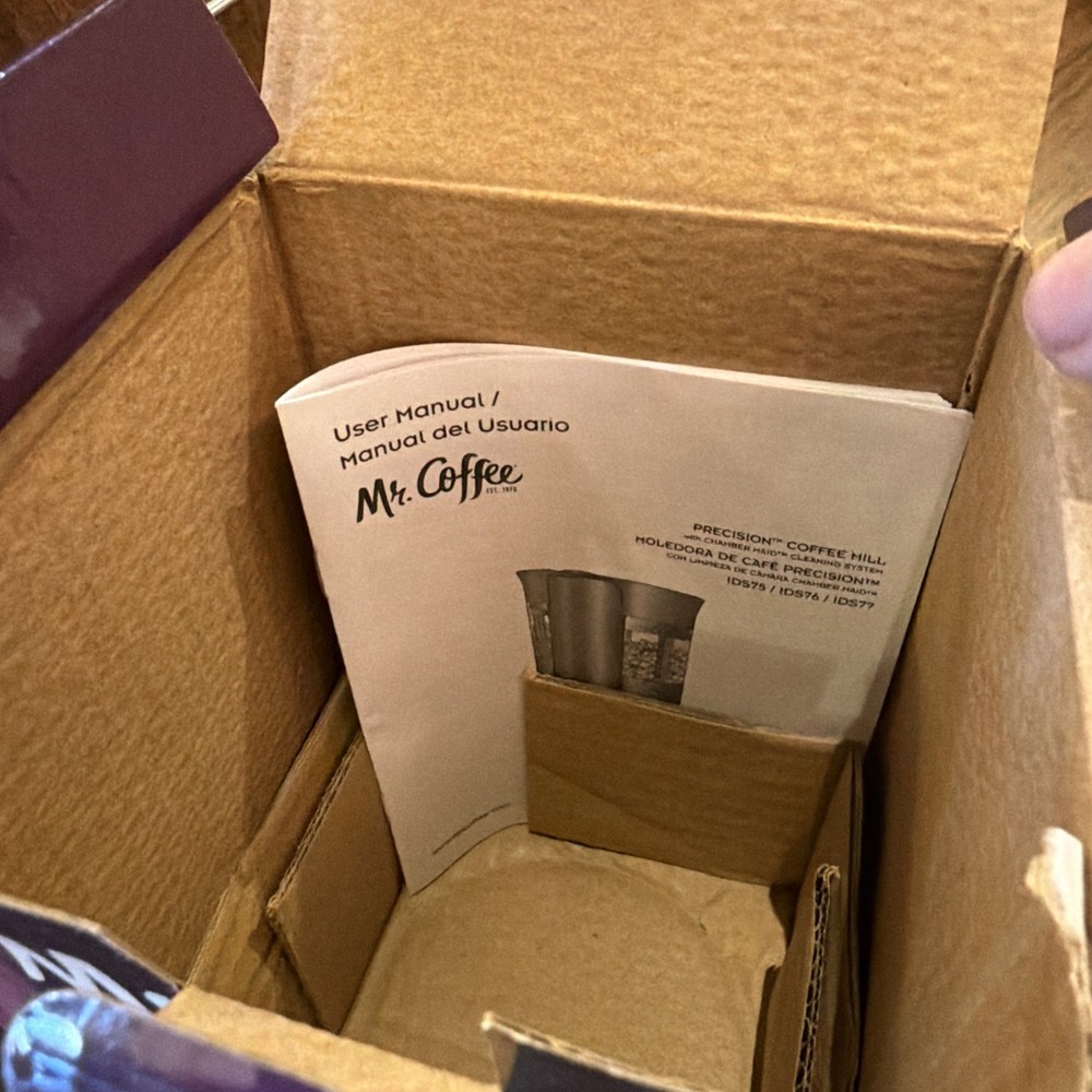 Mr Coffee Programmable Coffee Grinder 4-12 Cups 3 Grind Settings New In Box