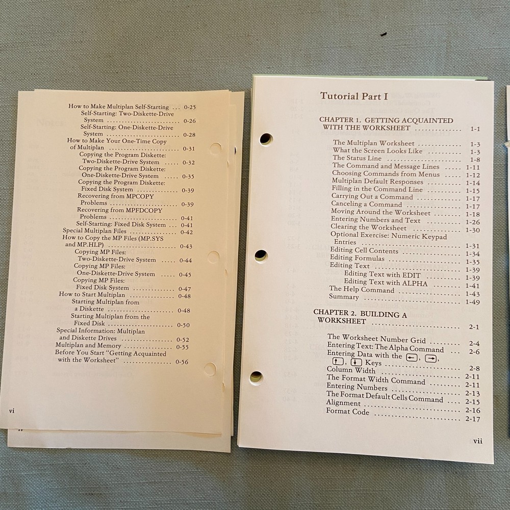 IBM PC Computer Professional Multiplan Electronic Worksheet Microsoft 1983 V 1.1