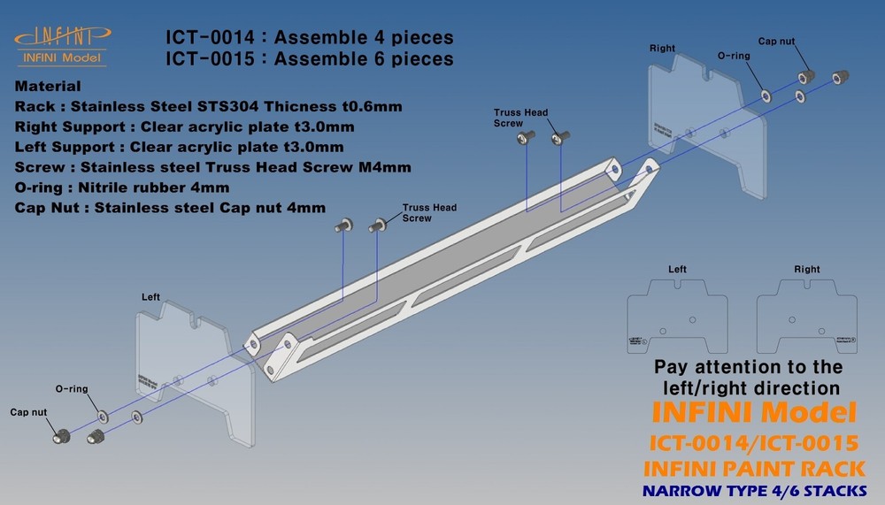 Infini Model Paint Rack Narrow 6 Stacks ICT-0015 - US