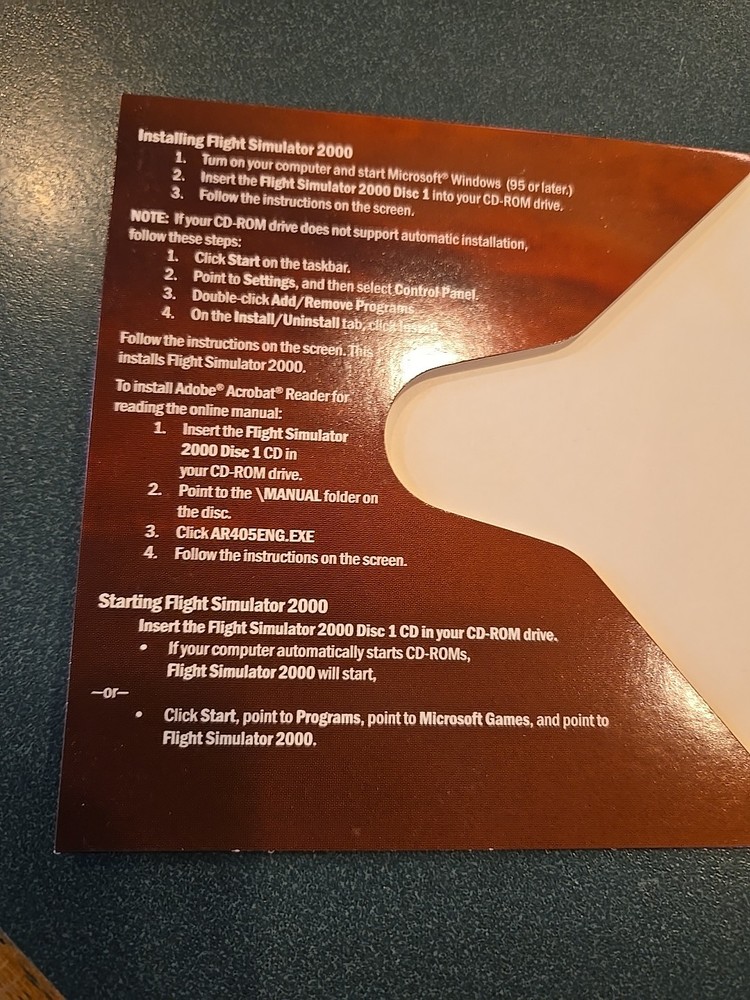 Microsoft Flight Simulator 2000 PC Computer Video Game 2 CD-ROM Disc ID#