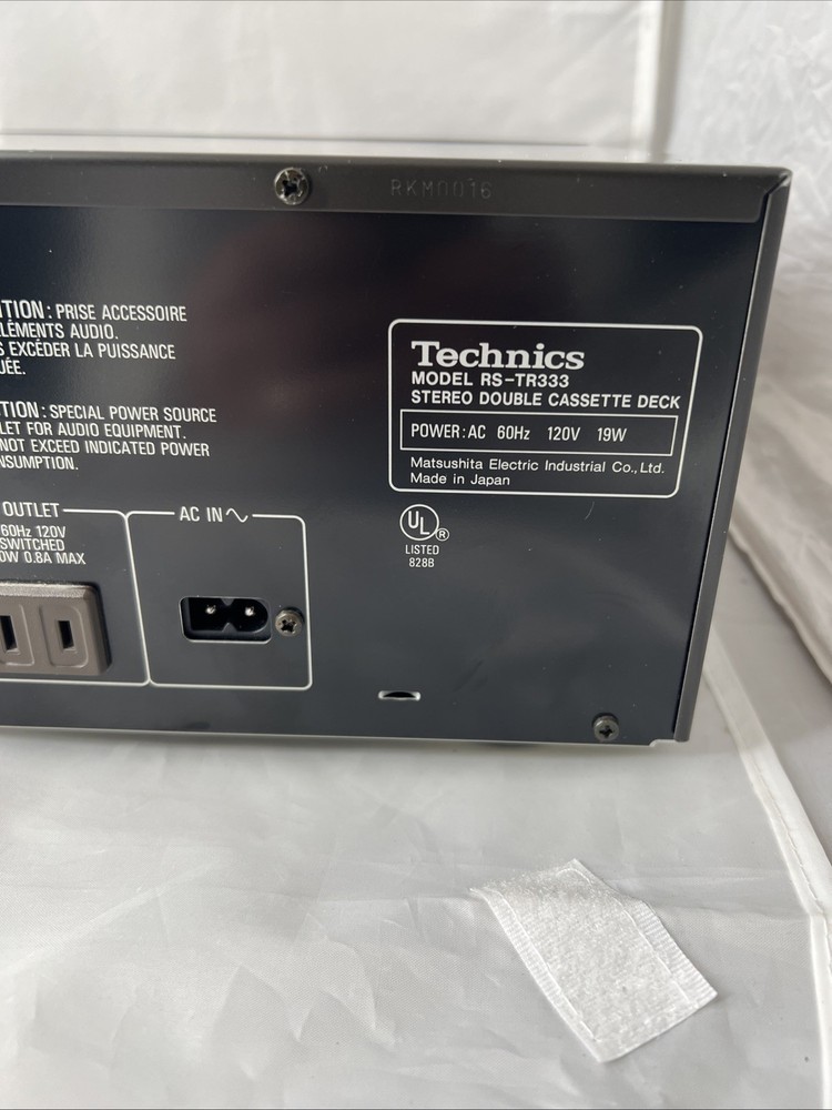 Technics RS‑TR333 Dual Cassette Deck – Clean – Untested – No Power Cord