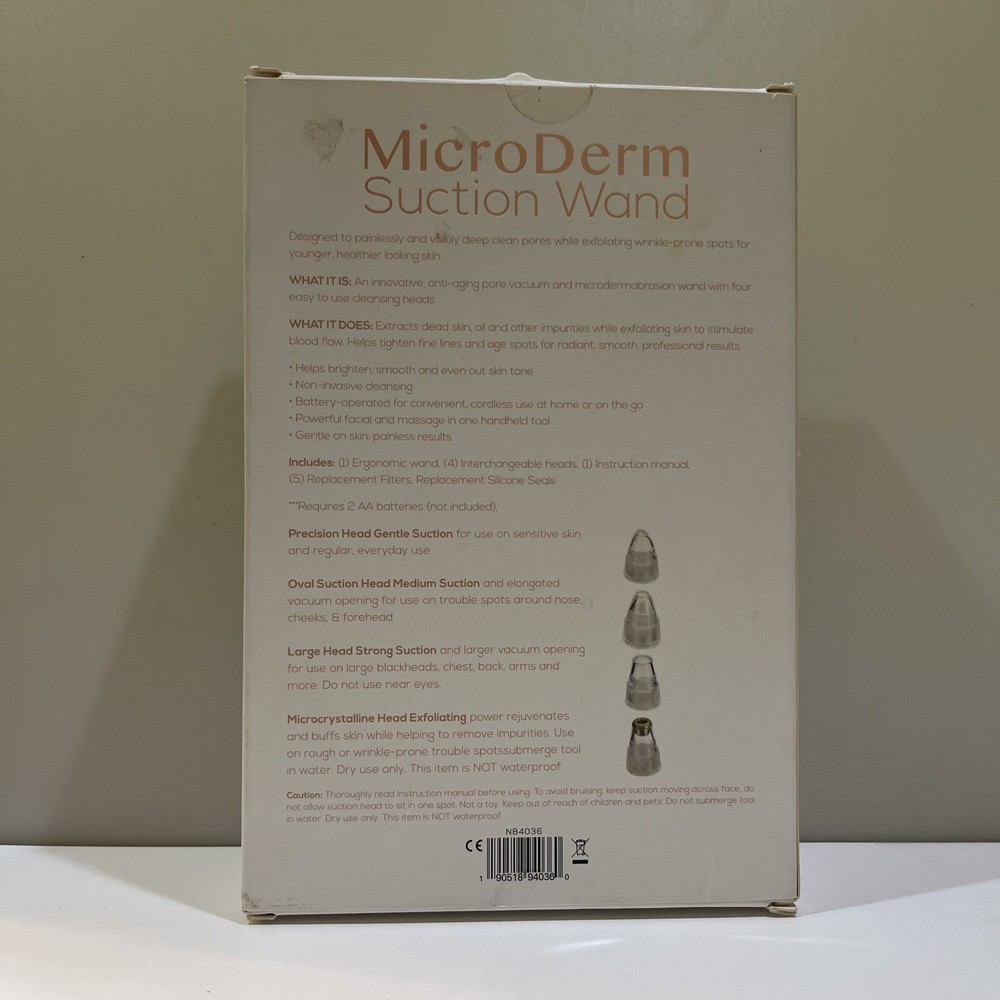 Nord + Bare Microderm Suction Wand With 4 Tips New