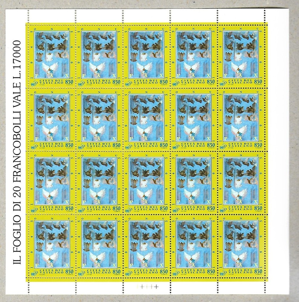 (FS297) Vatican 1995  UNO   Full Sheets MNH v2
