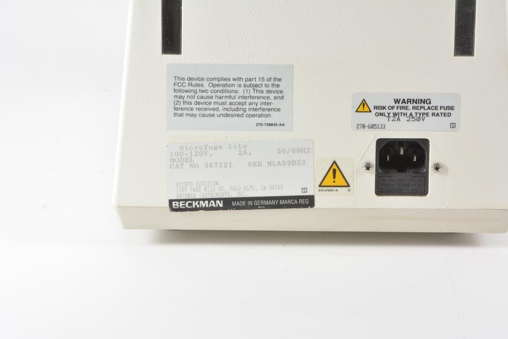 Beckman 367121 Microfuge Lite Centrifuge