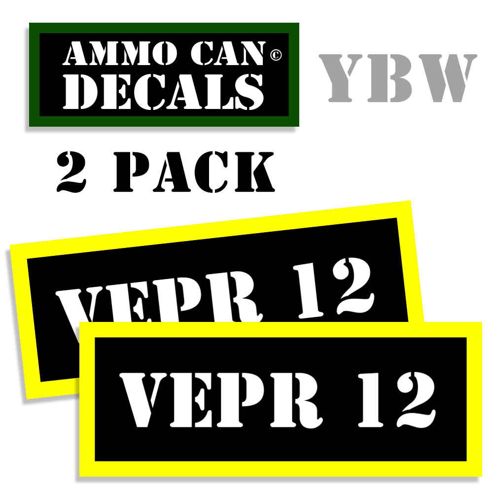 Vepr 12 Ammo Label Decals Box Stickers decals - 2 Pack BLYW