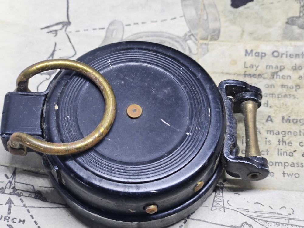 3 Vintage Brass, Plastic Pocket Compass